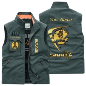 Saab Multi Pocket Vest Sleeveless Men Outdoor Vest Lightweight Custom Name For Fans TN230425Y39MPVCT1SAA