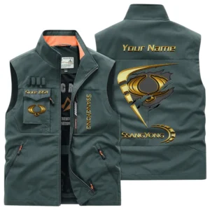 SsangYong Motor Multi Pocket Vest Sleeveless Men Outdoor Vest Lightweight Custom Name TN230425Y39MPVCT1SSA