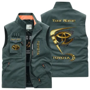 Toyota Multi Pocket Vest Sleeveless Men Outdoor Vest Lightweight Custom Name TN230425Y39MPVCT2TOY