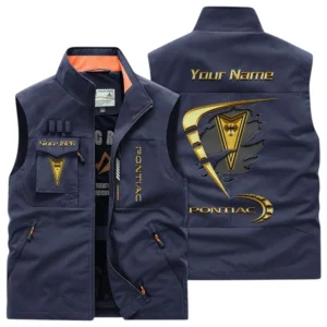 Pontiac Multi Pocket Vest Sleeveless-Men Outdoor Vest Lightweight, Custom Name For Fans TN230425Y39MPVCT1PON