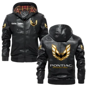 Pontiac Trans Am Exclusive Logo Hooded Jacket PU Leather x Durable Windproof Warm Soft Checkered Lining, Custom Name HG030425Y47JHLCT1PON