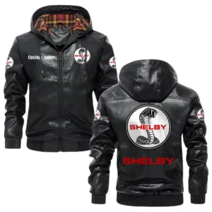 Shelby Cobra Exclusive Logo Hooded Jacket PU Leather x Durable Windproof Warm Soft Checkered Lining, Custom Name HG030425Y47JHLCT1SHC