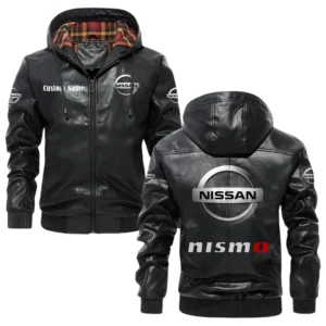 Nissan Nismo Exclusive Logo Hooded Jacket PU Leather x Durable Windproof Warm Soft Checkered Lining, Custom Name HG030425Y47JHLCT6NIS
