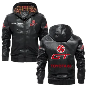 Toyota 86 Hooded Jacket PU Leather x Durable Windproof Warm Soft Checkered Lining, Custom Name HG040425Y47JHLCT1TOY