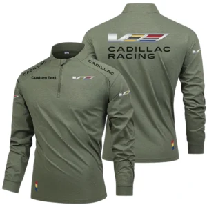 Cadillac Racing Limited 2025 Long Sleeve Shirt, Stand Collar Quarter Zip-up Custom Name HIDI040425Y49LMT05CAR