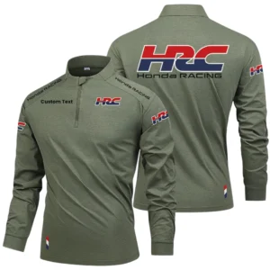 HRC Honda Racing Long Sleeve Shirt, Stand Collar Quarter Zip-up Custom Name HIDI040425Y49LMT05HRC