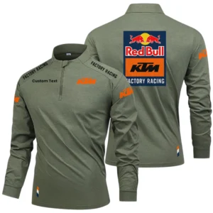 Red Bull KTM Factory Racing Long Sleeve Shirt, Stand Collar Quarter Zip-up Custom Name HIDI040425Y49LMT05KTM