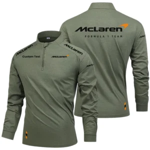 McLaren Racing Limited Long Sleeve Shirt, Stand Collar Quarter Zip-up Custom Name HIDI040425Y49LMT05MRL