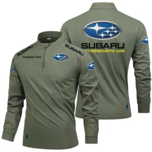 Subaru Motorsports USA Racing Long Sleeve Shirt, Stand Collar Quarter Zip-up Custom Name HIDI040425Y49LMT05SUM