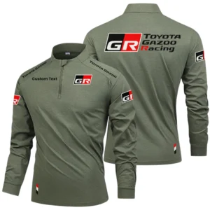 Toyota Gazoo Racing Long Sleeve Shirt, Stand Collar Quarter Zip-up Custom Name HIDI040425Y49LMT05TGR