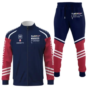 Cadillac Racing Long Sleeve Shirt Full Zip x Long Pants Set All Over Print, Sports Style Custom Name HIDI030425Y53S16JKCAR