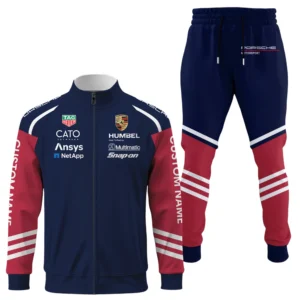 Porsche Motorsport Racing Long Sleeve Shirt Full Zip x Long Pants Set All Over Print, Sports Style Custom Name HIDI030425Y53S16JKPOM