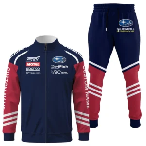 Subaru Motorsports USA Racing Long Sleeve Shirt Full Zip x Long Pants Set All Over Print, Sports Style Custom Name HIDI030425Y53S16JKSUM