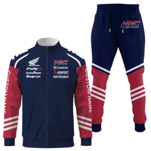 HRC Honda Racing Long Sleeve Shirt Full Zip x Long Pants Set All Over Print, Sports Style Custom Name HIDI020425Y53S16JKHRC