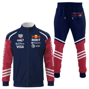 Oracle Red Bull Racing Long Sleeve Shirt Full Zip x Long Pants Set All Over Print, Sports Style Custom Name HIDI020425Y53S16JKORR
