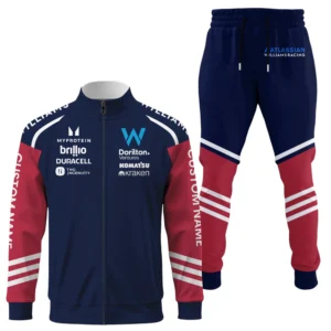 Williams Racing Long Sleeve Shirt Full Zip x Long Pants Set All Over Print, Sports Style Custom Name HIDI020425Y53S16JKWIR
