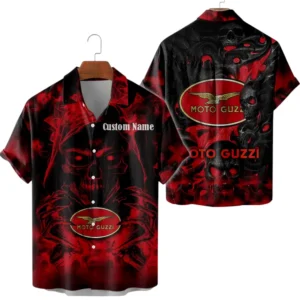 Moto Guzzi Limited 2025 Button Up Hawaiian Shirt All-over Print Trending This Summer, Custom Name HG050425Y7HWCT1MOG