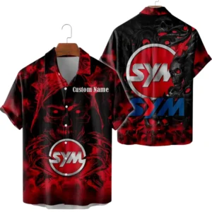 SYM Motors Limited 2025 Button Up Hawaiian Shirt All-over Print Trending This Summer, Custom Name HG050425Y7HWCT1SYM