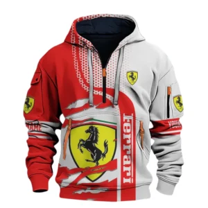Ferrari Half Zip Hoodie All Over Prints, Multi-Pockets Custom Name TN130525Y26QZ3CT1FER