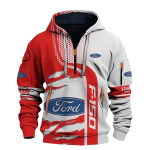 Ford F150 Half Zip Hoodie All Over Prints, Multi-Pockets Custom Name TN130525Y26QZ3CT1FOR