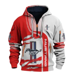 Ford Mustang Half Zip Hoodie All Over Prints, Multi-Pockets Custom Name TN130525Y26QZ3CT1MUS