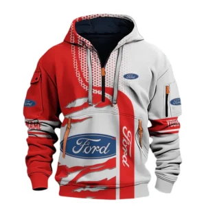 Ford Half Zip Hoodie All Over Prints, Multi-Pockets Custom Name TN130525Y26QZ3CT2FOR