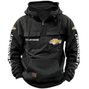 Chevrolet Quarter Zip Hoodie, Sports Hoodie Multi-Pockets, Custom Name HG070525Y41HJRCT1CHR