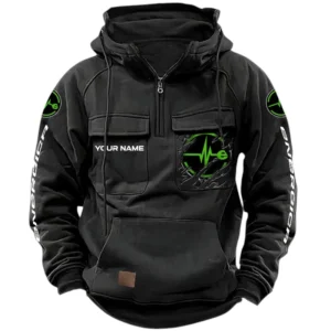 Energica Quarter Zip Hoodie, Sports Hoodie Multi-Pockets, Custom Name HG090525Y41HJRCT1ENE