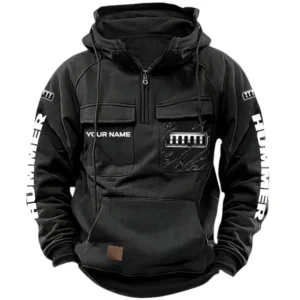 Hummer Quarter Zip Hoodie, Sports Hoodie Multi-Pockets, Custom Name HG100525Y41HJRCT1HMR