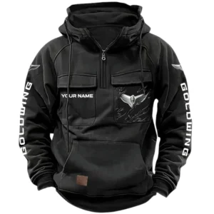 Honda Goldwing Quarter Zip Hoodie, Sports Hoodie Multi-Pockets, Custom Name HG100525Y41HJRCT1HON