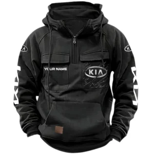 KIA Quarter Zip Hoodie, Sports Hoodie Multi-Pockets, Custom Name HG130525Y41HJRCT1KIA