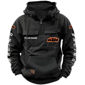 KTM Racing Quarter Zip Hoodie, Sports Hoodie Multi-Pockets, Custom Name HG130525Y41HJRCT1KTM