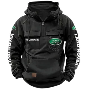 Land Rover Quarter Zip Hoodie, Sports Hoodie Multi-Pockets, Custom Name HG130525Y41HJRCT1LAR