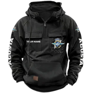 MV Agusta Quarter Zip Hoodie, Sports Hoodie Multi-Pockets, Custom Name HG170525Y41HJRCT1MVA