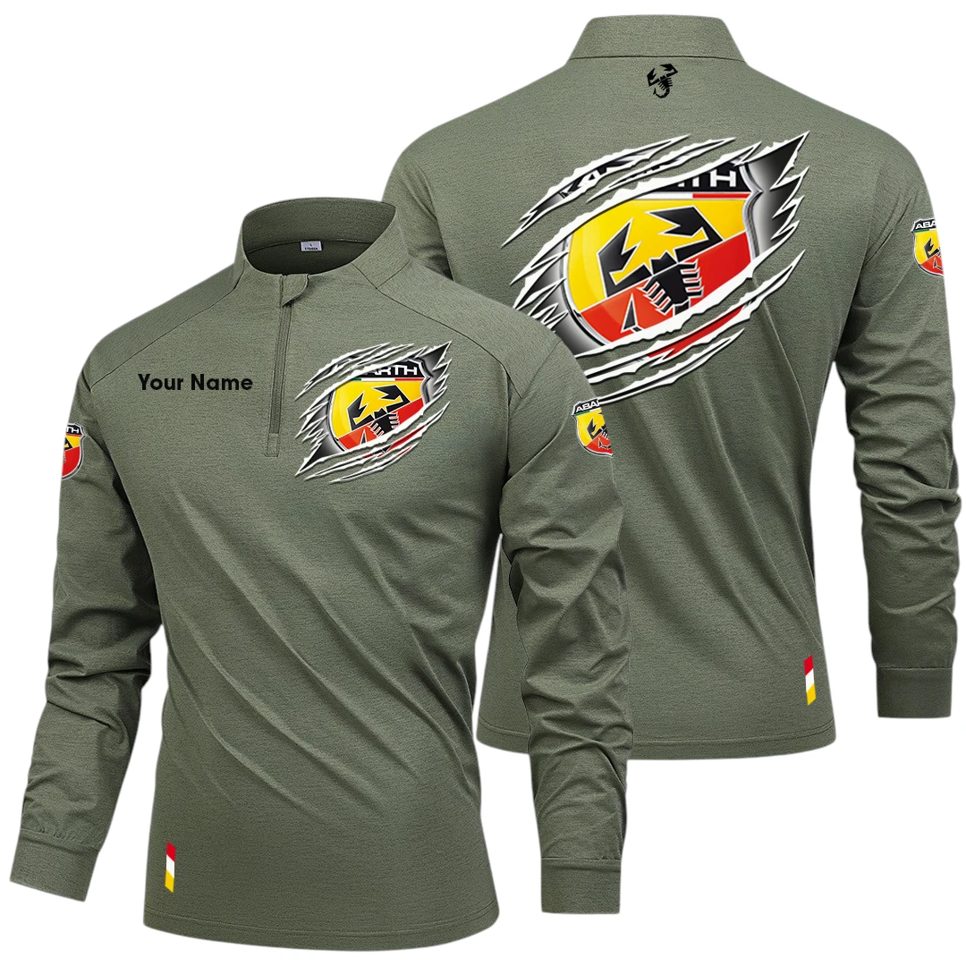 Abarth Long Sleeve Shirt, Stand Collar Quarter Zip-up Custom Name HIDI080525Y49LMT05ABA Abarth Long Sleeve Shirt, Stand Collar Quarter Zip-up Custom Name HIDI080525Y49LMT05ABA