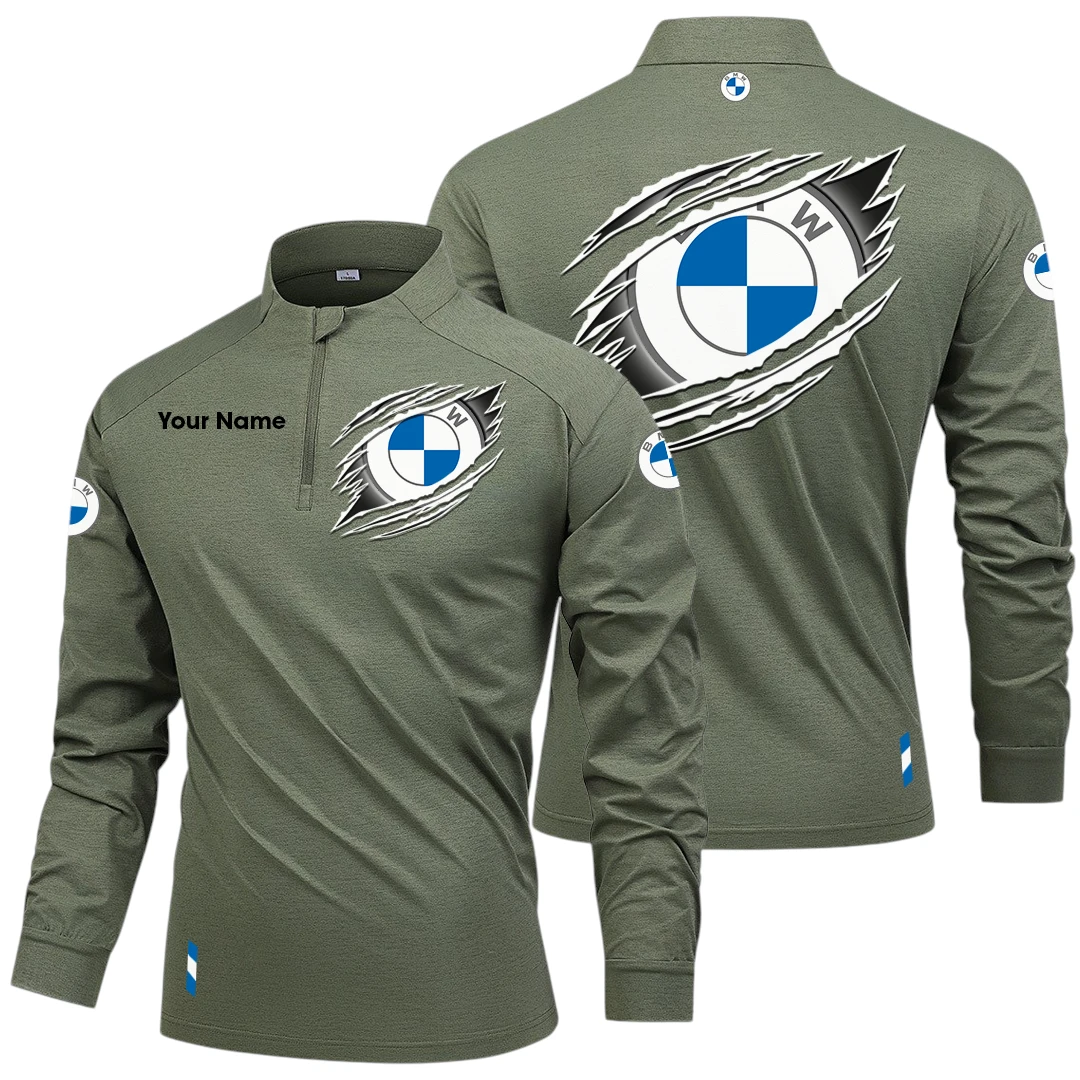 BMW Long Sleeve Shirt, Stand Collar Quarter Zip-up Custom Name HIDI080525Y49LMT05BMW BMW Long Sleeve Shirt, Stand Collar Quarter Zip-up Custom Name HIDI080525Y49LMT05BMW