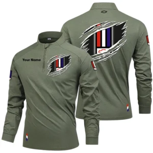 Chevrolet Camaro Long Sleeve Shirt, Stand Collar Quarter Zip-up Custom Name HIDI080525Y49LMT05CHC