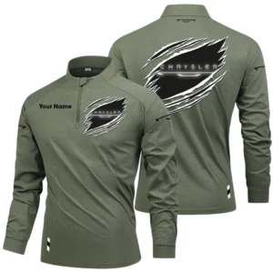 Chrysler Long Sleeve Shirt, Stand Collar Quarter Zip-up Custom Name HIDI080525Y49LMT05CHR