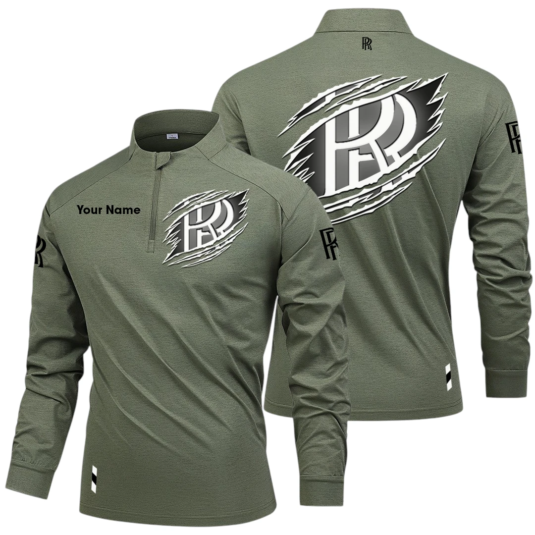 Rolls Royce Long Sleeve Shirt, Stand Collar Quarter Zip-up Custom Name HIDI100525Y49LMT05ROR Rolls Royce Long Sleeve Shirt, Stand Collar Quarter Zip-up Custom Name HIDI100525Y49LMT05ROR