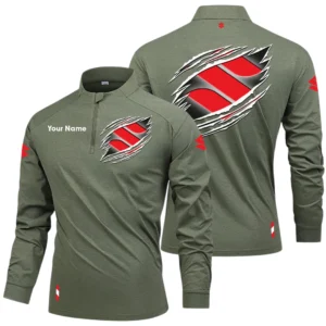 Suzuki Long Sleeve Shirt, Stand Collar Quarter Zip-up Custom Name HIDI100525Y49LMT05SUZ