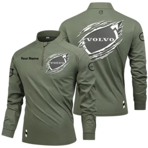 Volvo Long Sleeve Shirt, Stand Collar Quarter Zip-up Custom Name HIDI100525Y49LMT05VOV