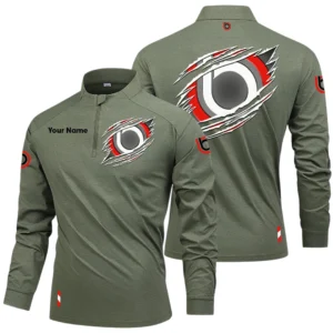 Bimota Long Sleeve Shirt, Stand Collar Quarter Zip-up Custom Name HIDI130525Y49LMT05BIM