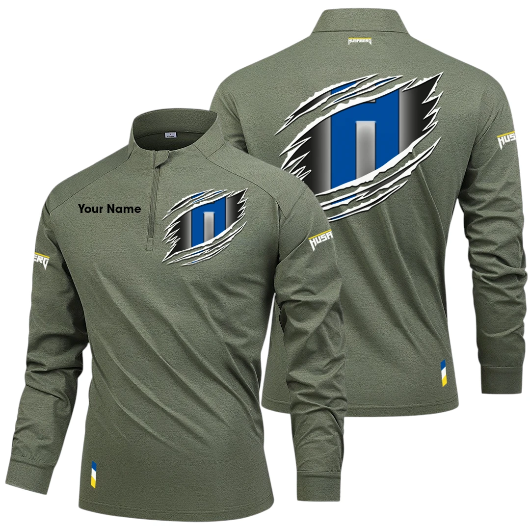 Husaberg Long Sleeve Shirt, Stand Collar Quarter Zip-up Custom Name HIDI130525Y49LMT05HUS Husaberg Long Sleeve Shirt, Stand Collar Quarter Zip-up Custom Name HIDI130525Y49LMT05HUS