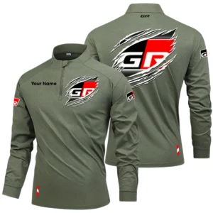 Toyota Gazoo Racing Long Sleeve Shirt, Stand Collar Quarter Zip-up Custom Name HIDI150525Y49LMT05TGR