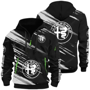 Alfa Romeo Half Zip Hoodie All Over Prints, Multi-Pockets Custom Name HIHI040625Y26QZ3HALR
