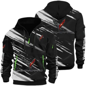 Corvette Half Zip Hoodie All Over Prints, Multi-Pockets Custom Name HIHI050625Y26QZ3HCOR