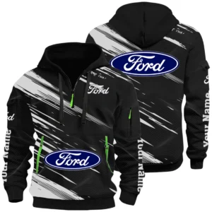 Ford Half Zip Hoodie All Over Prints, Multi-Pockets Custom Name HIHI050625Y26QZ3HFOR