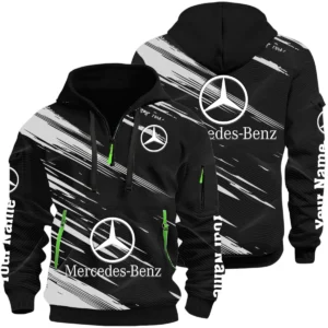 Mercedes-Benz Half Zip Hoodie All Over Prints, Multi-Pockets Custom Name HIHI120625Y26QZ3HMEB