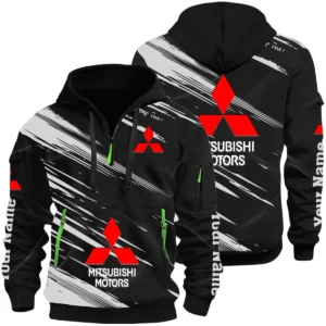 Mitsubishi Half Zip Hoodie All Over Prints, Multi-Pockets Custom Name HIHI130625Y26QZ3HMIT