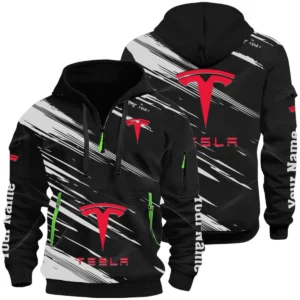 Tesla Half Zip Hoodie All Over Prints, Multi-Pockets Custom Name HIHI130625Y26QZ3HTES